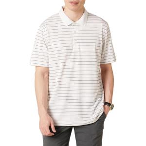 imageAmazon Essentials Mens Golf Polo Shirt MoistureWicking Quick Dry Short SleeveBlack White Thin Stripe