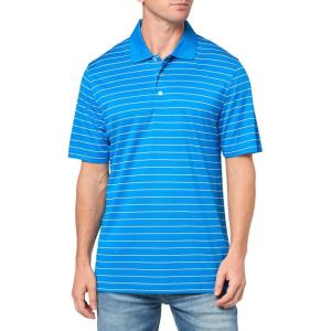 imageAmazon Essentials Mens Golf Polo Shirt MoistureWicking Quick Dry Short SleeveRoyal Blue White Mini Stripe