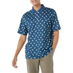 imageAmazon Essentials Mens Golf Polo Shirt MoistureWicking Quick Dry Short SleeveTeal Blue Birds Print