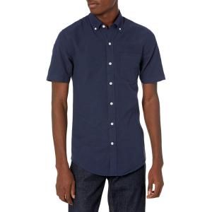 imageAmazon Essentials Mens SlimFit ShortSleeve Pocket Oxford Shirt  Discontinued ColorsNavy