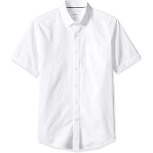 imageAmazon Essentials Mens SlimFit ShortSleeve Pocket Oxford Shirt  Discontinued ColorsWhite