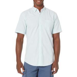 imageAmazon Essentials Oxford Shirts for Men  RegularFit ShortSleeveBlue Stripe