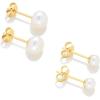 imageAmazon Essentials 14K Gold or Sterling Silver Freshwater Pearl Stud Earring SetYellow Gold