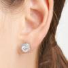 imageAmazon Essentials Cubic Zirconia Classic Halo Stud Earrings in Sterling Silver previously Amazon CollectionSilver