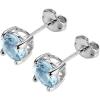 imageAmazon Essentials Sterling Silver Round Birthstone Stud Earrings previously Amazon CollectionBlue Aquamarine  March