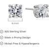 imageAmazon Essentials Sterling Silver Round Birthstone Stud Earrings previously Amazon CollectionCreated White Sapphire  April