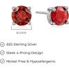 imageAmazon Essentials Sterling Silver Round Birthstone Stud Earrings previously Amazon CollectionRed Garnet  January