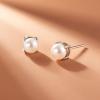 imageAmazon Essentials Sterling Silver Round Birthstone Stud Earrings previously Amazon CollectionWhite Pearl  June
