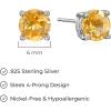 imageAmazon Essentials Sterling Silver Round Birthstone Stud Earrings previously Amazon CollectionYellow Citrine  November