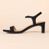 imageAmazon Essentials Womens Ankle Strap Low HeelBlack Faux Suede