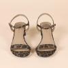 imageAmazon Essentials Womens Ankle Strap Low HeelLeopard Faux Suede