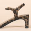 imageAmazon Essentials Womens Ankle Strap Low HeelLeopard Faux Suede