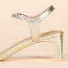 imageAmazon Essentials Womens Ankle Strap Low HeelMetallic Gold Faux Snake