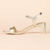 imageAmazon Essentials Womens Ankle Strap Low HeelMetallic Gold Faux Snake
