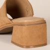 imageAmazon Essentials Womens Block Heel MuleTan Faux Microsuede