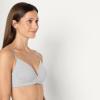 imageAmazon Essentials Womens Cotton Jersey Lined Plunge Bralette Pack of 2BlackGrey Heather