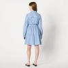 imageAmazon Essentials Womens Fit and Flare Denim Chambray LongSleeve Tiered ShirtdressIced Blue Light Wash