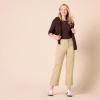 imageAmazon Essentials Womens HighRise SlimFit AnkleLength WideLeg Khaki PantTan