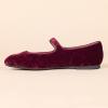 imageAmazon Essentials Womens Mary Jane Ballet FlatBurgundy Velvet