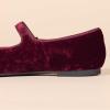 imageAmazon Essentials Womens Mary Jane Ballet FlatBurgundy Velvet