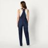 imageAmazon Essentials Womens Medium Stretch Denim RelaxedFit Straight Leg OverallsDark Midnight Wash