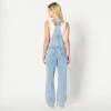 imageAmazon Essentials Womens Medium Stretch Denim RelaxedFit Straight Leg OverallsIced Blue Light Wash
