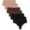 imageAmazon Essentials Womens Microfiber Thong Pack of 6BlackRich HazelWashed Bronze