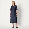 imageAmazon Essentials Womens RegularFit Denim Chambray LongSleeve ButtonUp Midi DressRinse