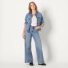 imageAmazon Essentials Womens RegularFit Low Stretch Denim ButtonFront Trucker JacketAuthentic Medium Wash