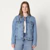 imageAmazon Essentials Womens RegularFit Low Stretch Denim ButtonFront Trucker JacketAuthentic Medium Wash