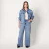 imageAmazon Essentials Womens RegularFit Low Stretch Denim ButtonFront Trucker JacketAuthentic Medium Wash