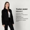 imageAmazon Essentials Womens RegularFit Low Stretch Denim ButtonFront Trucker JacketBlack