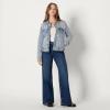 imageAmazon Essentials Womens RegularFit Low Stretch Denim ButtonFront Trucker JacketIced Light Wash