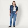 imageAmazon Essentials Womens RegularFit Low Stretch Denim ButtonFront Trucker JacketStone Dark Wash