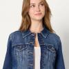 imageAmazon Essentials Womens RegularFit Low Stretch Denim ButtonFront Trucker JacketStone Dark Wash