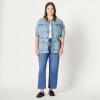 imageAmazon Essentials Womens RegularFit Low Stretch Denim Cinched Waist Barn JacketIced Light Wash