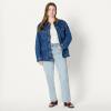 imageAmazon Essentials Womens RegularFit Low Stretch Denim Cinched Waist Barn JacketMedium Blue Vintage