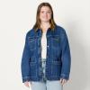 imageAmazon Essentials Womens RegularFit Low Stretch Denim Cinched Waist Barn JacketMedium Blue Vintage