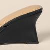 imageAmazon Essentials Womens Wedge SandalsBlack Faux Leather