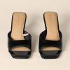 imageAmazon Essentials Womens Wedge SandalsBlack Faux Leather