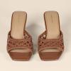 imageAmazon Essentials Womens Wedge SandalsTan Cane Weave