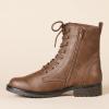imageAmazon Essentials womens LaceUp Combat BootsCognac