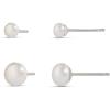 imageAmazon Essentials 14K Gold or Sterling Silver Freshwater Pearl Stud Earring SetSilver