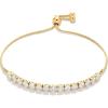 imageAmazon Essentials 14K Gold or Sterling Silver Plated Adjustable Cubic Zirconia Tennis Bracelet 95quotYellow Gold