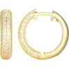 imageAmazon Essentials Cubic Zirconia Pave Hoop Earrings in 18k Gold Plated Sterling Silver