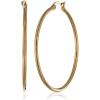 imageAmazon Essentials Stainless Steel Rounded Tube Hoop Earrings 50mm previously Amazon CollectionYellow Gold