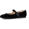 imageAmazon Essentials Womens Mary Jane Ballet FlatBlack Velvet