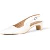 imageAmazon Essentials Womens Slingback Block HeelEcru Patent