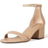 imageAmazon Essentials Womens Two Strap Heeled SandalBeige Faux Leather