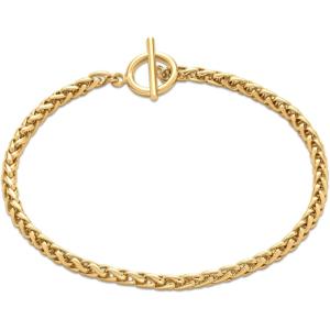 imageAmazon Essentials 14k Gold Plated or Silver Plated Braided Chain Bracelet 75quotYellow Gold